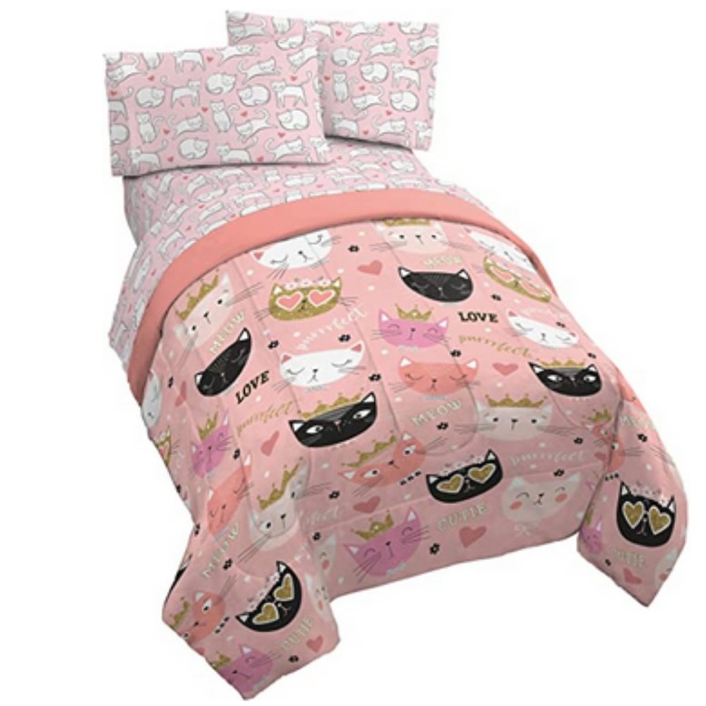 Jay Franco Purrrfect 4 Piece Twin Bed Set
